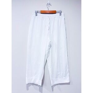 ZARA White textured pants | Lightweight resort minimal | Large